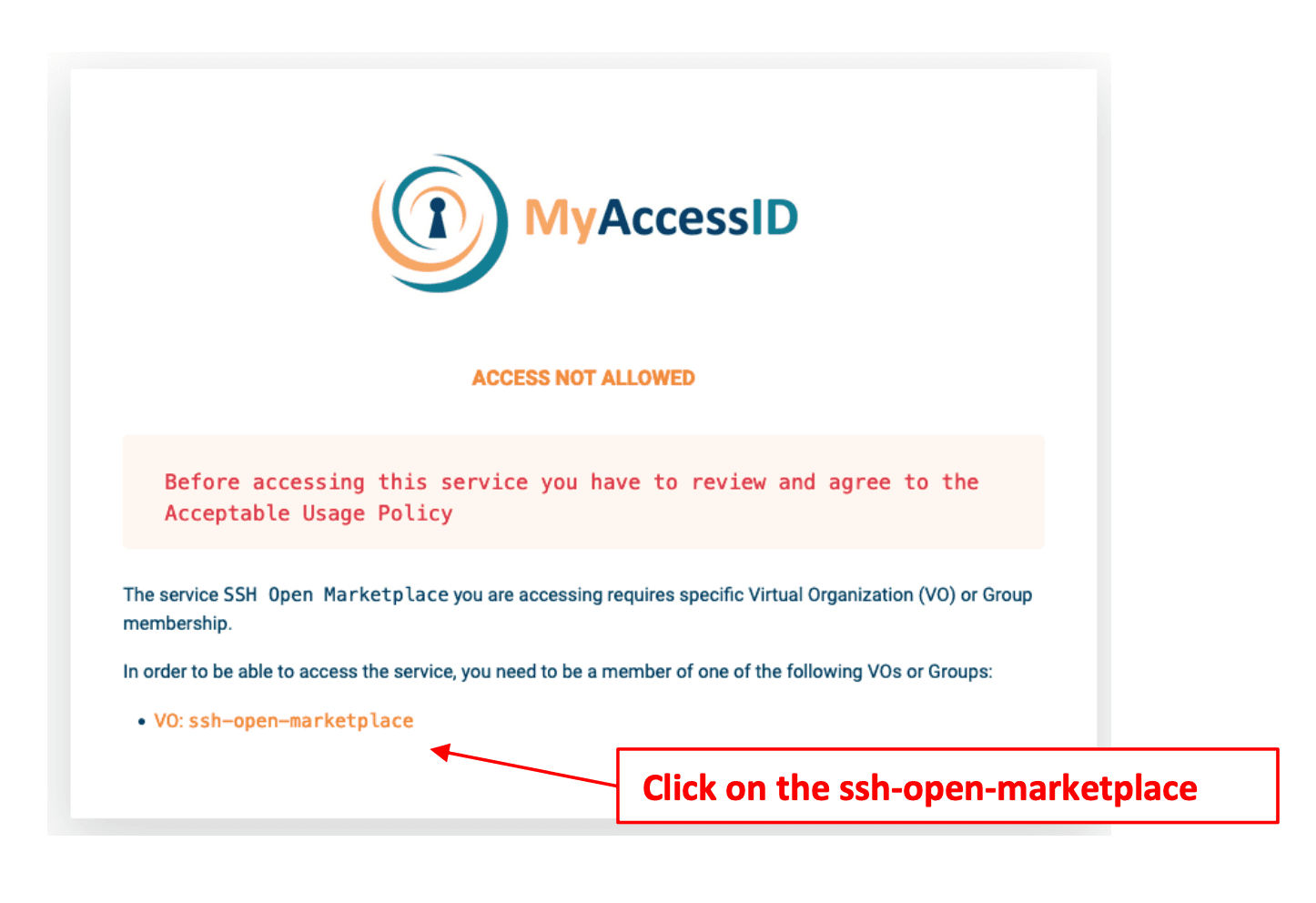 screenshot of myaccessID - 1